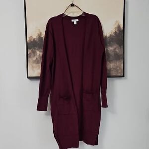 Elegant Burgundy Women's Cardigan